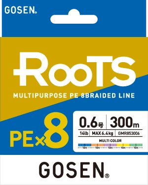 Gosen X8 Roots 1.2 PE 300m 8 Örgü Spin İp Misina 11.4kg Çeker Multicolor