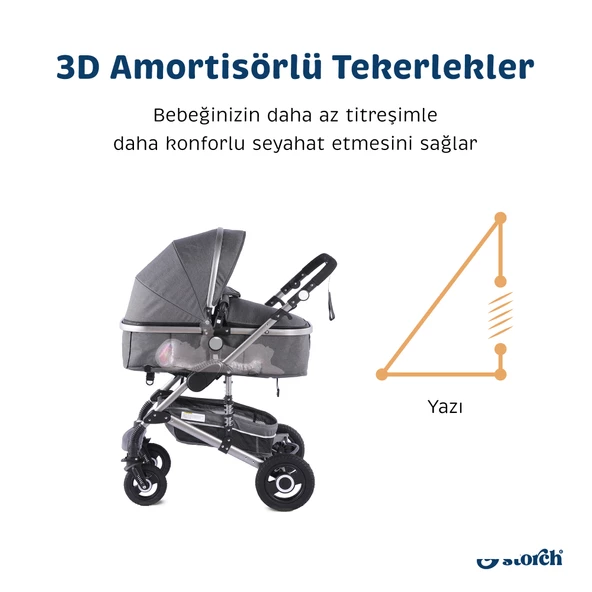 Baby Storch - Seyahat Sistem Bebek Arabası 3 in 1 - 4