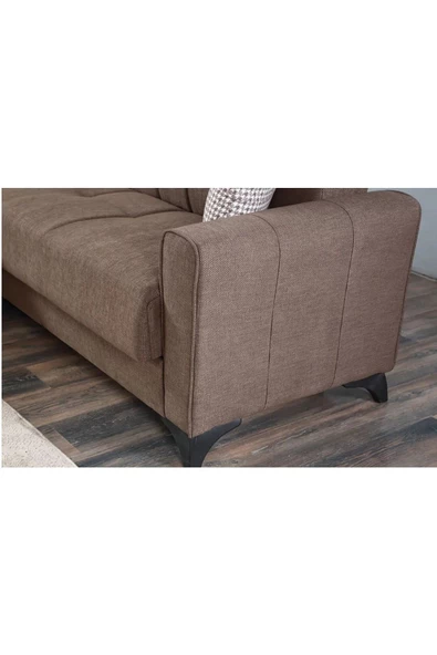 nikshop Mons Yataklı Köşe Koltuk Takımı - Kahve - 5