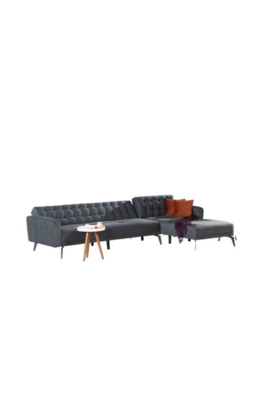 nikshop Bonn Yataklı Köşe Koltuk Takımı - Gri - 3