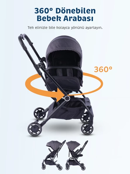 Baby Storch - F8 Model 360 Derece Dönebilen Bebek Arabası - 5