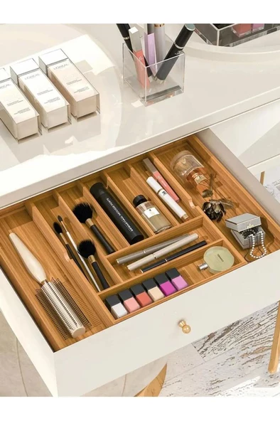 Kapris Ayarlanabilir Çekmece İçi Bambu Kaşıklık Organizer KAP-1441 - 4