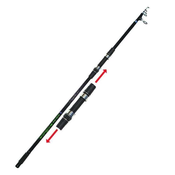 Albastar Krokodil 360 cm 150-200g Atarlı Ayarlanabilir Makine Yataklı Surf Olta Kamışı ürün görseli