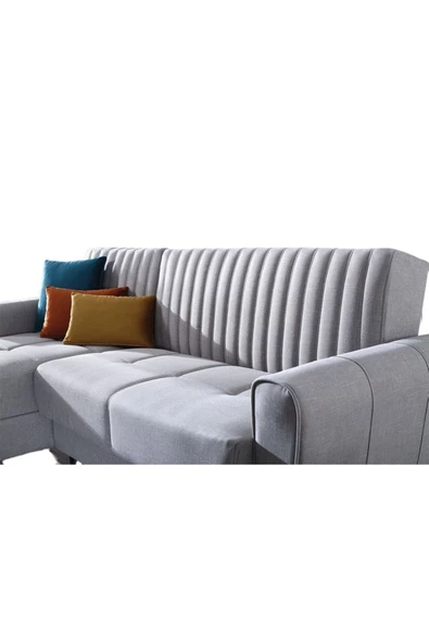 nikshop Nice Yataklı Köşe Koltuk Takımı - Gri - 3