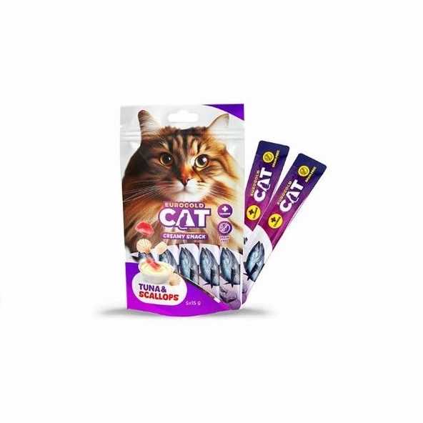 EuroGold Cat Sıvı Kedi Ödülü Ton - Deniz Tarağı 5x15Gr - 2