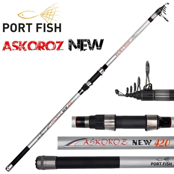 Portfish Askoroz New 420 cm 100-250g Atarlı Karbon Surf Olta Kamışı