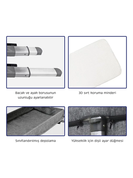 Baby Storch - Sallanabilir Anne Yanı Portatif Beşik - Yükseklik Ayarlı, Cibinlik ve Tekerlekli - 3