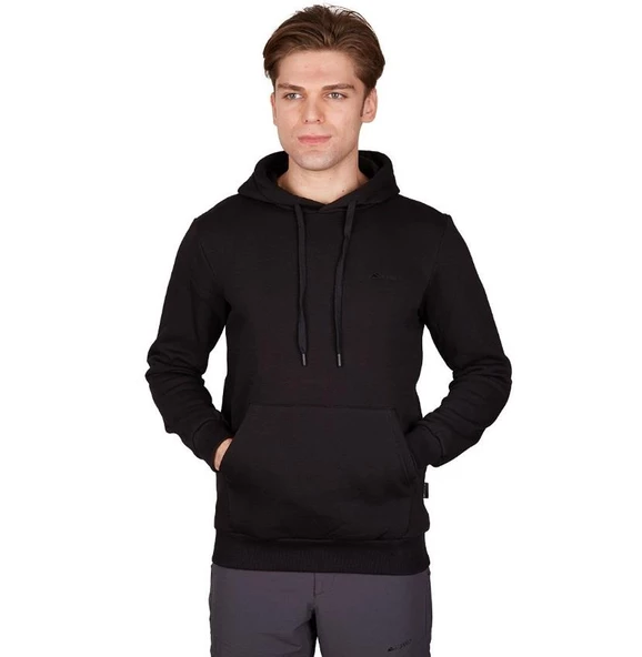 Alpinist Stream Erkek Kapşonlu Sweat L Beden Siyah