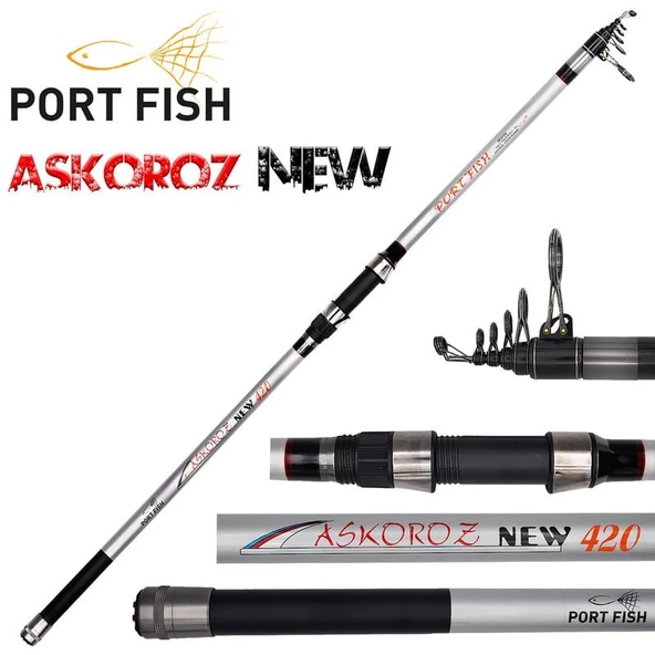 Portfish Askoroz New 390 cm 100-250g Atarlı Karbon Surf Olta Kamışı