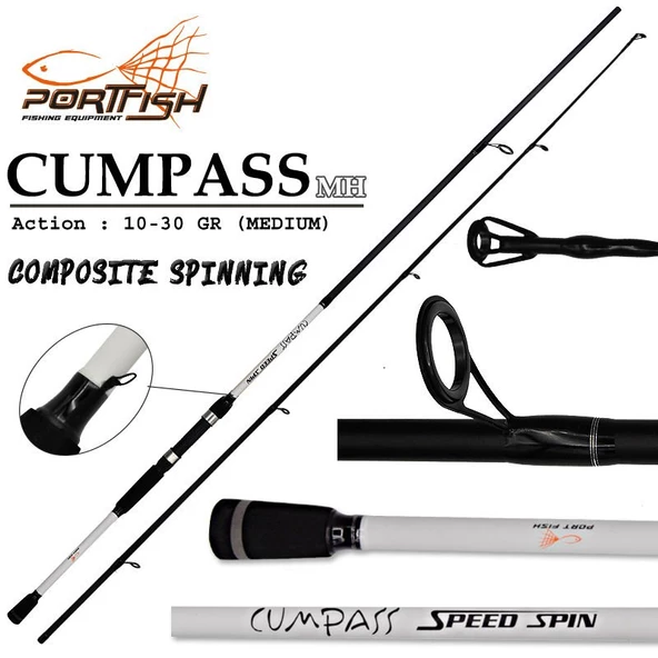 Portfish Cumpass 240 cm 10-30g Atarlı Kompozit Spin Olta Kamışı