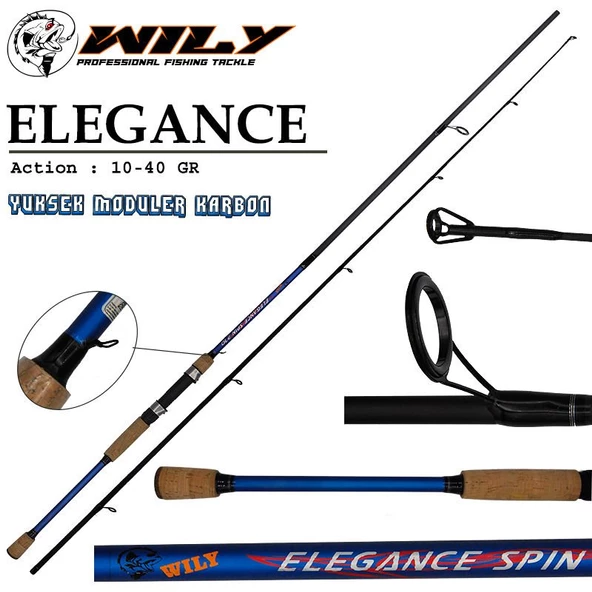 Wily Elegance 270 cm 10-40g Atarlı Karbon Spin Olta Kamışı