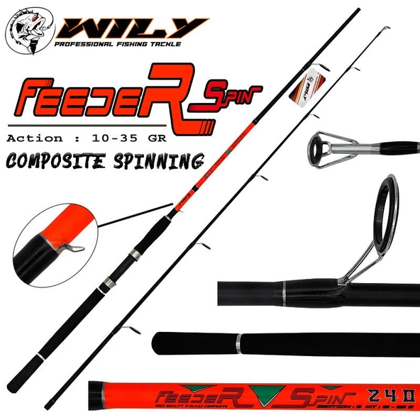Wily Feeder 210 cm 10-35g Atarlı Kompozit Spin Olta Kamışı