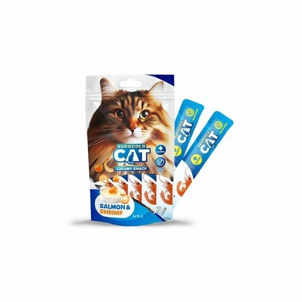EuroGold Cat Sıvı Kedi Ödülü Somon - Karides 5x15Gr - 2