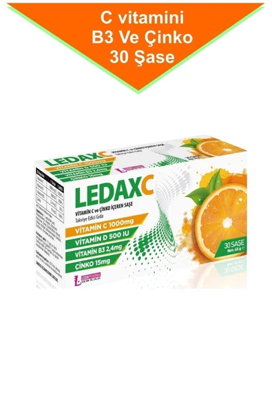 LEDAPHARMA Ledax C Vitamini 1000 Mg, D, B3 Ve Çinko Içeren 30 Sase