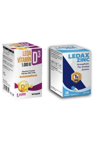 LEDAPHARMA LEDAX D3 VİTAMİNİ ÇİNKO İKİ ÜRÜN TEK FİYAT