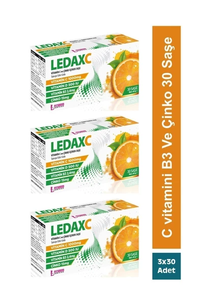 LEDAPHARMA Ledax C Vıtamın 1000 Mg 30 Şase 3'lü Paket