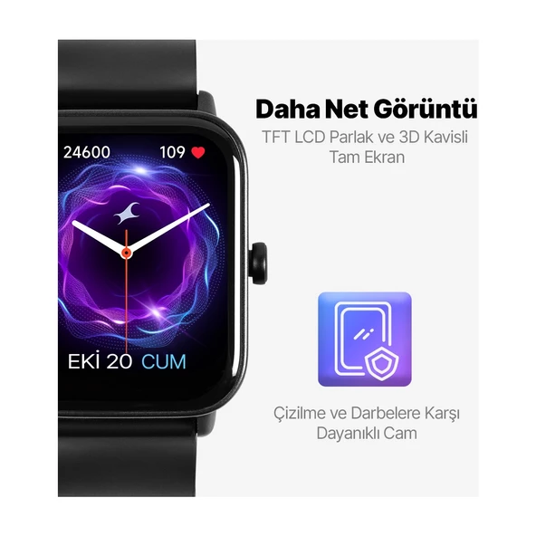 Ttec Tempus 46MM Tft Ekranlı Dikdörtgen Kasa Akıllı Saat - 4