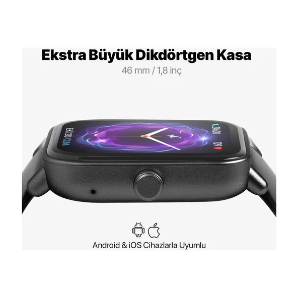 Ttec Tempus 46MM Tft Ekranlı Dikdörtgen Kasa Akıllı Saat - 3
