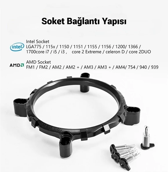 Snt Lc-400W 120 Mm. Argb Amd Intel İşlemci Soğutucu Beyaz - 5