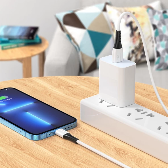 Hoco X82 iPhone Lightning to USB 2.4A Silikon Data ve Şarj Kablosu - 4