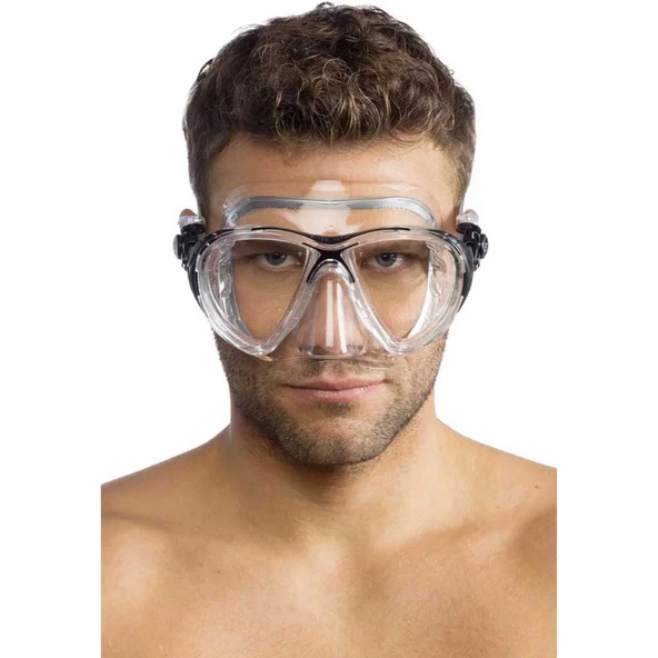 Cressi Big Eyes Evolution Crystal Yetişkin Dalış Maskesi Şeffaf-Siyah - 4