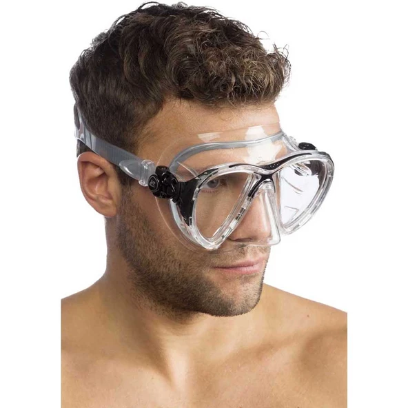 Cressi Big Eyes Evolution Crystal Yetişkin Dalış Maskesi Şeffaf-Siyah - 5