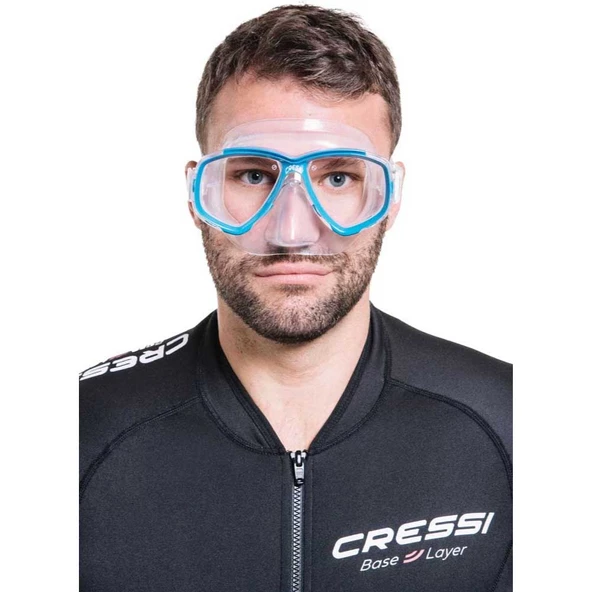 Cressi Perla Yetişkin Dalış Maskesi Şeffaf-Koyu Mavi - 3