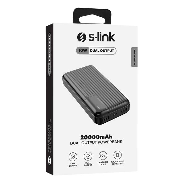 Sıfır S Link 20000mah Dual Output Black Powerbank