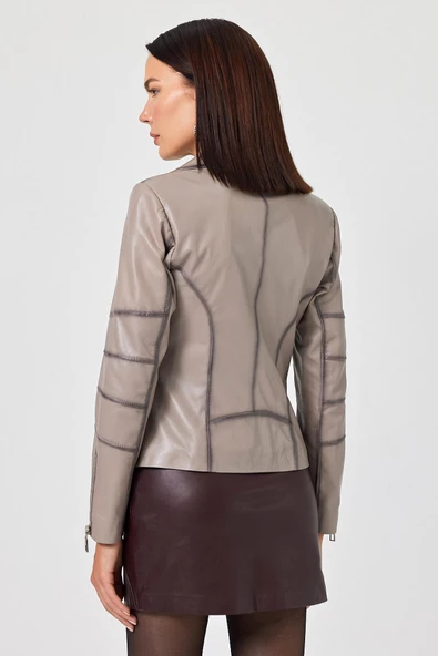 Diana Bej Kadın Deri Mont - 4