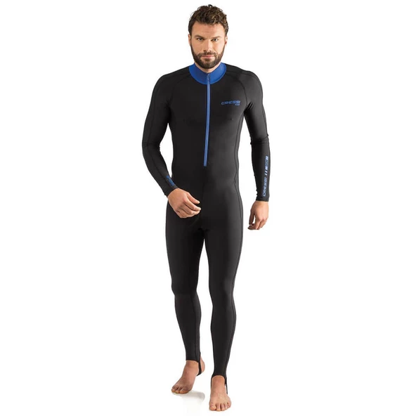 Cressi Skin Man 1 mm Siyah-Mavi Tek Parça Dalış Elbisesi XLarge