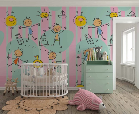 Tatil Çocuk Çocuk Odası Duvar Kağıdı Baskı - Resim 2