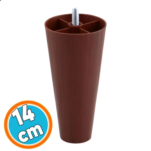 Mobilya Yükseltici Sehpa Kanepe TV Ünitesi Koltuk Ayağı Baza Ayaklar Plastik Ayak 14 cm Ceviz 4 Adet ürün görseli