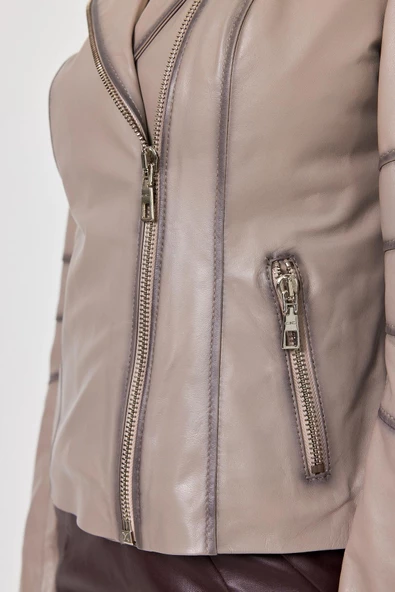 Diana Bej Kadın Deri Mont - 6