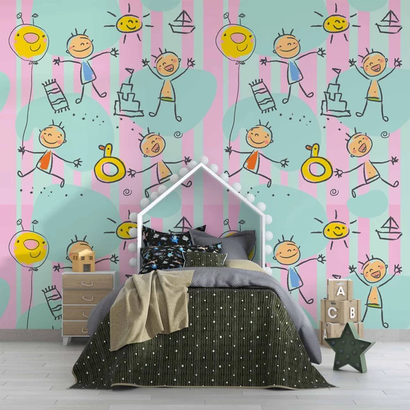 Tatil Çocuk Çocuk Odası Duvar Kağıdı Baskı - Resim 4