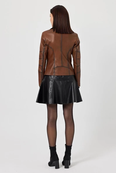 Diana Taba Kadın Deri Mont - 4