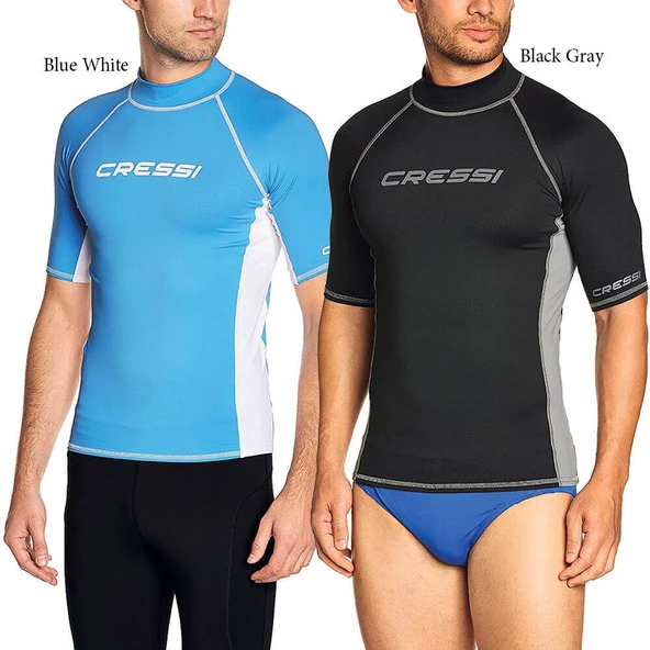 Cressi Man Kısa Kollu Siyah-Gri Rash Guard Small