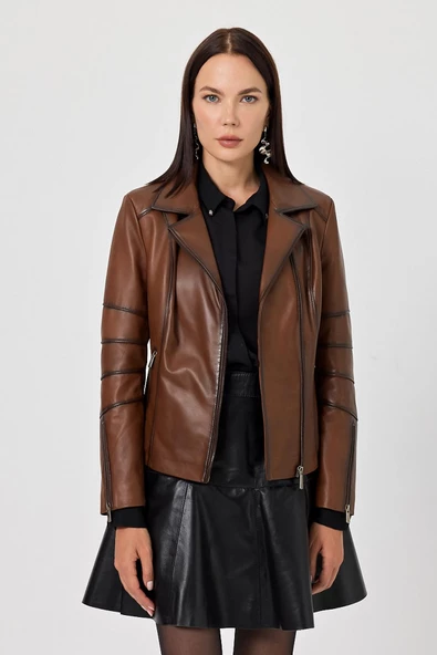 Diana Taba Kadın Deri Mont - 2