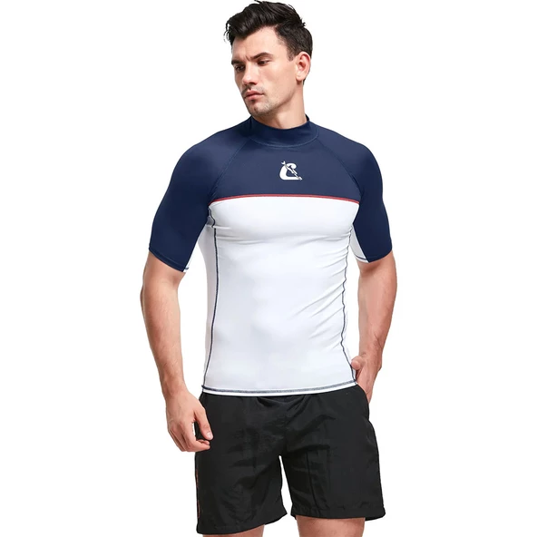 Cressi Shield Man Mavi-Beyaz Rash Guard 2XLarge - 2