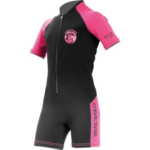 Cressi Little Shark Junior 2 mm Çocuk Shorty Dalış Elbisesi Pembe 3/4 YAŞ