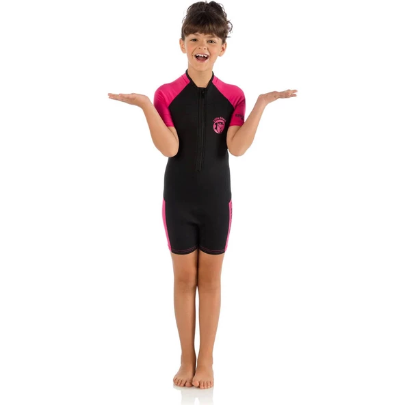 Cressi Little Shark Junior 2 mm Çocuk Shorty Dalış Elbisesi Pembe 9/10 YAŞ - 7