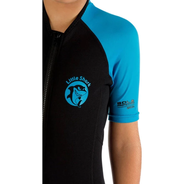 Cressi Little Shark Junior 2 mm Çocuk Shorty Dalış Elbisesi Mavi 11/12 YAŞ - Resim 9