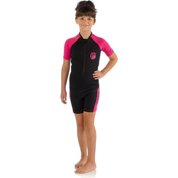 Cressi Little Shark Junior 2 mm Çocuk Shorty Dalış Elbisesi Pembe 11/12 YAŞ - Resim 6