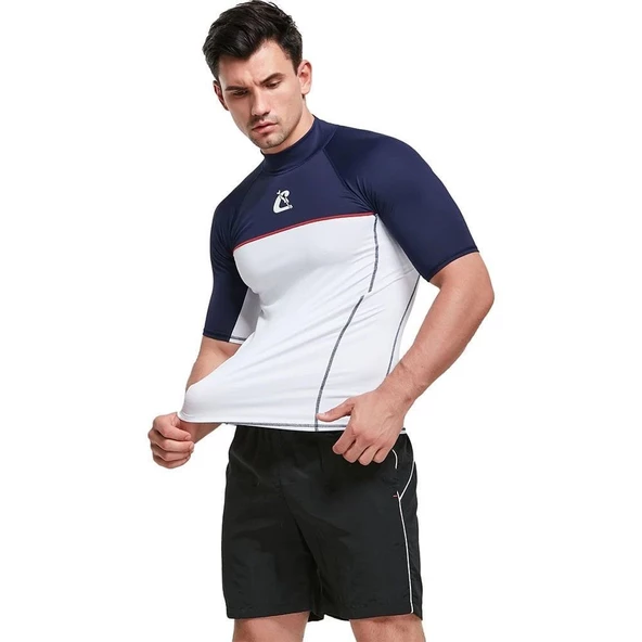 Cressi Shield Man Mavi-Beyaz Rash Guard 2XLarge - 6