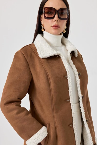 Rona Taba Kürklü Mont - 6