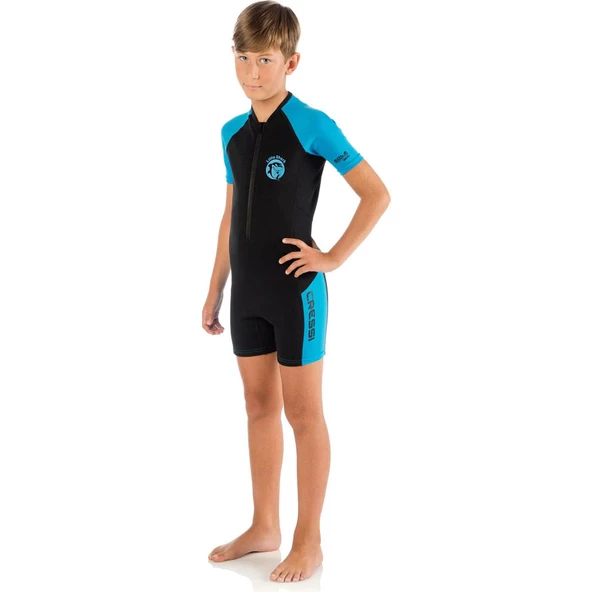 Cressi Little Shark Junior 2 mm Çocuk Shorty Dalış Elbisesi Mavi 9/10 YAŞ - 5