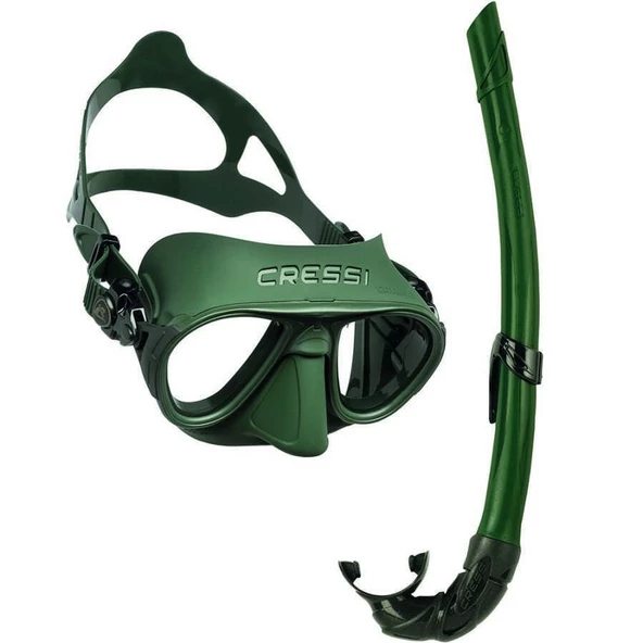 Cressi Calibro Maske Corsica Şnorkel Seti Yeşil