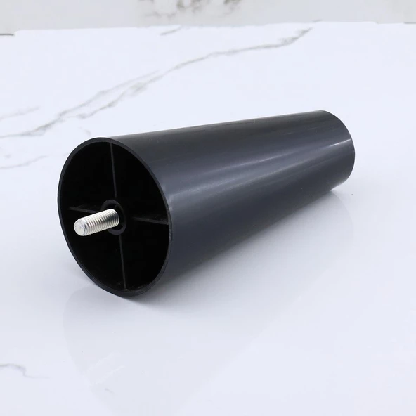 Mobilya Yükseltici Sehpa Kanepe TV Ünitesi Koltuk Ayağı Baza Ayakları Siyah Düz Plastik Ayak 14 cm - 5