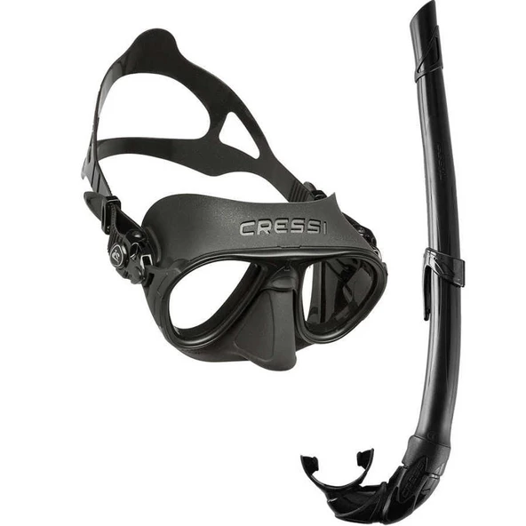Cressi Calibro+Corsica Maske Şnorkel Seti Siyah