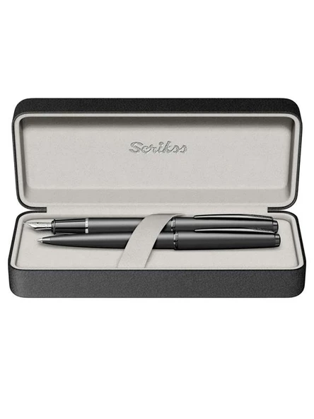 Scrikss Metropolis 78MB Dolma Kalem - Tükenmez kalem Takım Özel Kutu Mat Siyah - Resim 3