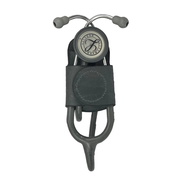 Hakiki Deri Stetoskop Tutucu Organizer Holder Gri - 10